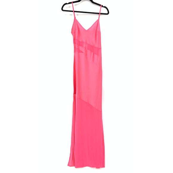 French Connection Slip Dress Women's Size 8 Satin Strappy Camelia Rose Pink NEW - Picture 1 of 7